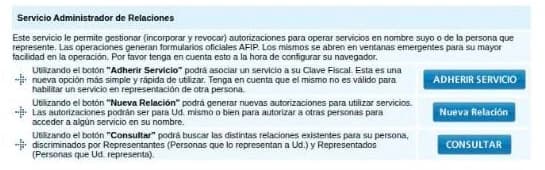 Administrador de Relaciones: la opción es Nueva Relación